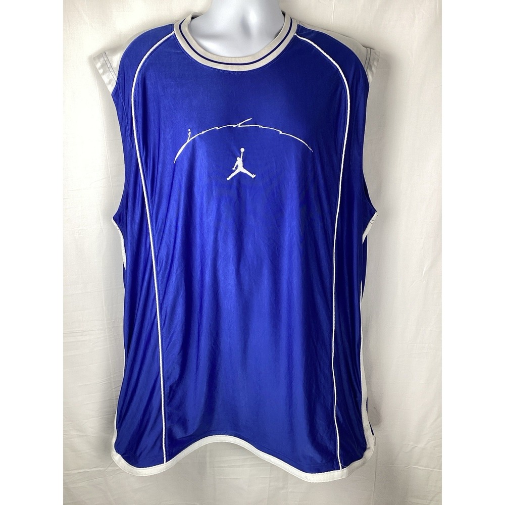 AIR JORDAN JUMPMAN Jersey VTG Dazzle Shiny Silky Y2K 2000s Sleeveless Shirt 3XL